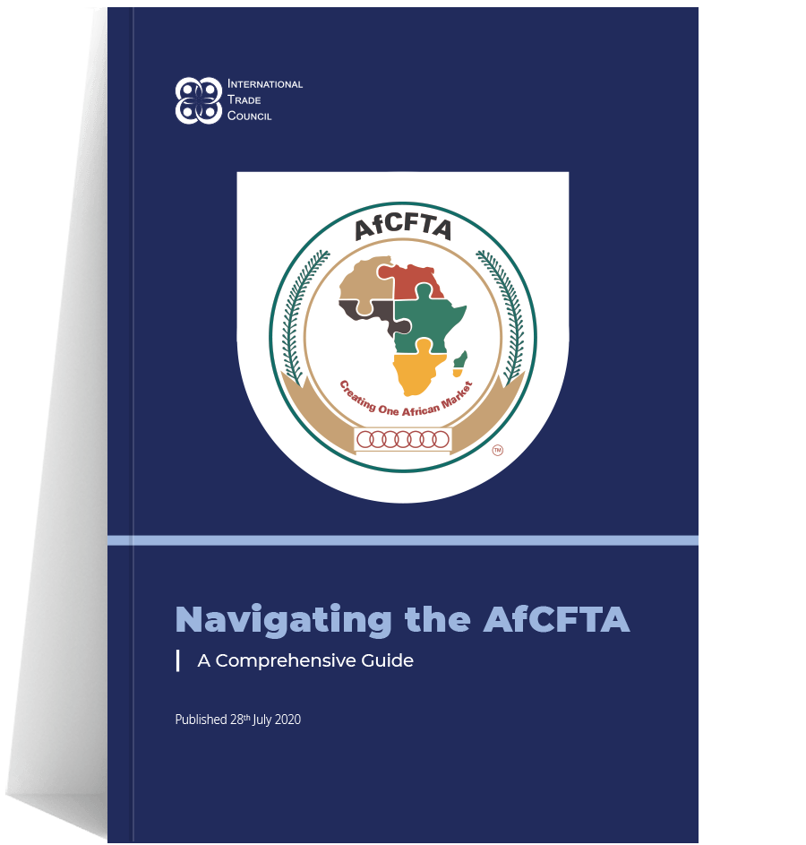 ITC Navigating the AfCFTA A Comprehensive Guide A report by the International Trade Council. Publications are available for free download.