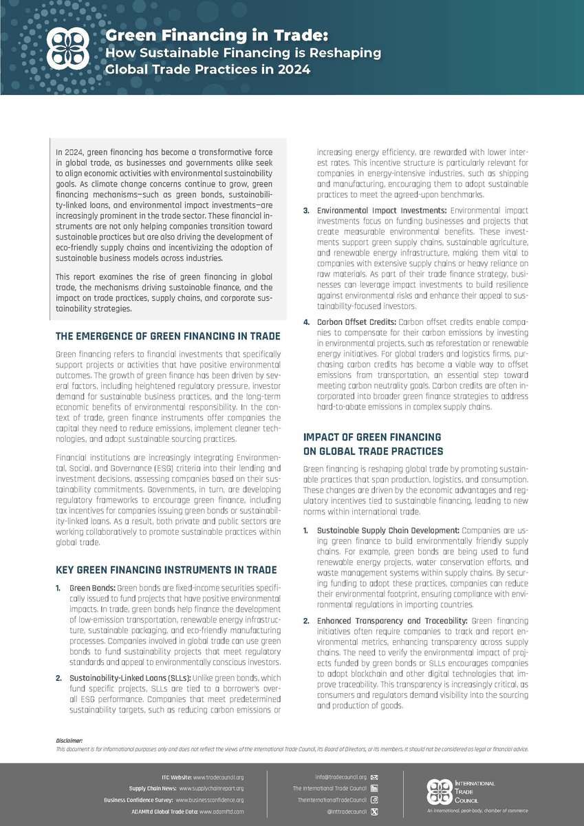 Green Financing in Trade How Sustainable Financing is Reshaping Global Trade Practices in 2024