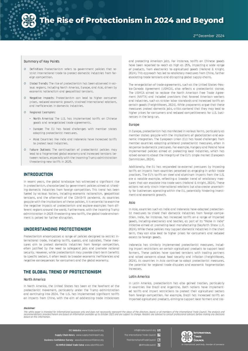 The Rise of Protectionism in 2024: Challenges and Implications – The ...