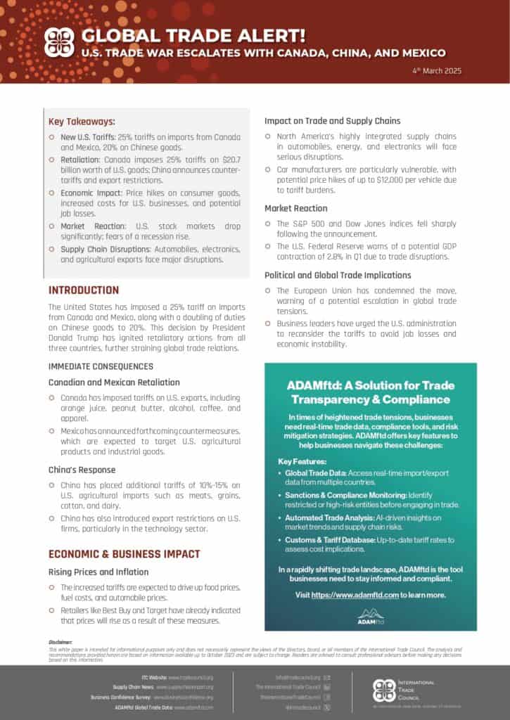 GLOBAL TRADE ALERT!